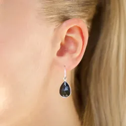 schwarzem Onyx Ohrringe in Silber