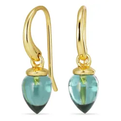 Aqua Bergkristall Ohrringe in vergoldetem Silber - Loom Stones