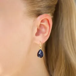 synthetisch blauem Saphir Ohrringe in vergoldetem Silber