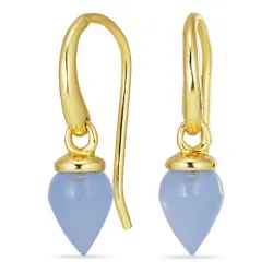 blauem Onyxe Ohrringe in vergoldetem Sterlingsilber - Loom Stones