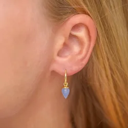 blauem Onyxe Ohrringe in vergoldetem Sterlingsilber - Loom Stones