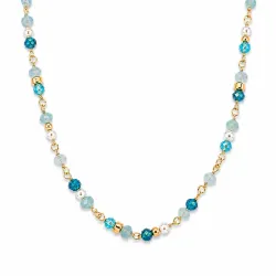 blauem Bergkristall Halskette aus vergoldetem Sterlingsilber - Loom Stones