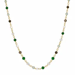 grünem Halskette aus vergoldetem Sterlingsilber - Loom Stones