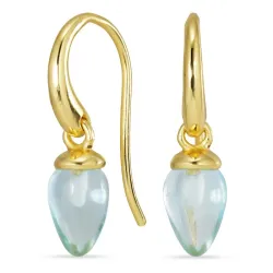 blauem Bergkristall Ohrringe in vergoldetem Silber - Loom Stones