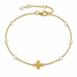 Dagmarkreuz Perle Armband aus vergoldetem Sterlingsilber
