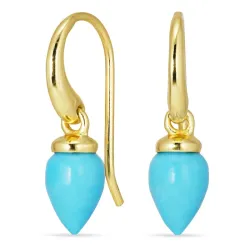 Türkis Ohrringe in vergoldetem Silber - Loom Stones