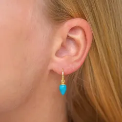 Türkis Ohrringe in vergoldetem Silber - Loom Stones