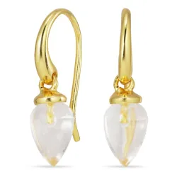 klar Quarz Ohrringe in vergoldetem Sterlingsilber - Loom Stones