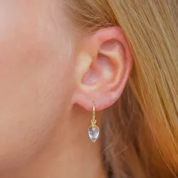 klar Quarz Ohrringe in vergoldetem Sterlingsilber - Loom Stones