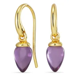lila Amethyst Ohrringe in vergoldetem Silber - Loom Stones