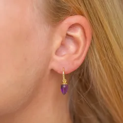 lila Amethyst Ohrringe in vergoldetem Silber - Loom Stones