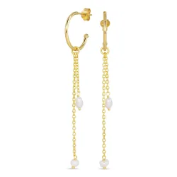 15 mm Perle Halbkreolen in vergoldetem Silber