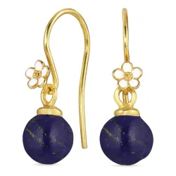 Marguerite Lapis Lazuli Ohrhaken in vergoldetem Silber