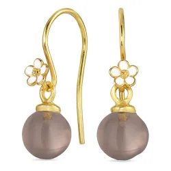 Marguerite Rauchquarz Ohrhaken in vergoldetem Silber