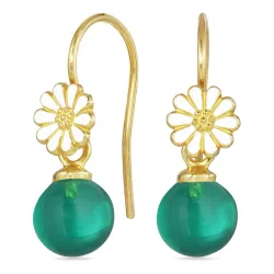 Marguerite Aqua Bergkristall Ohrhaken in vergoldetem Silber