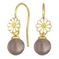 Marguerite Rauchquarz Ohrhaken in vergoldetem Silber