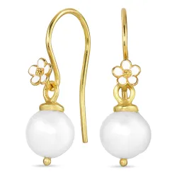 Marguerite Perle Ohrhaken in vergoldetem Silber