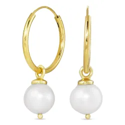 18 mm Perle Kreole in vergoldetem Silber