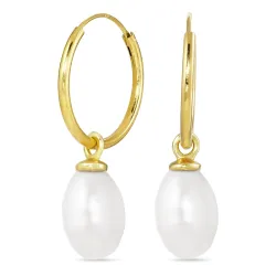 18 mm Perle Kreole in vergoldetem Silber