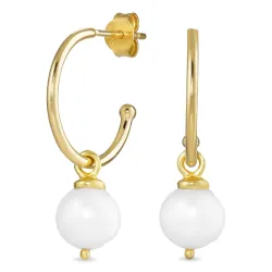 Perle Halbkreolen in vergoldetem Silber