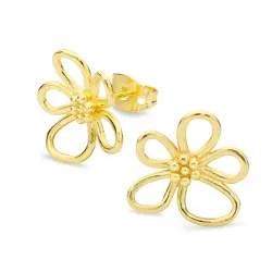 Blumen Ohrringe in vergoldetes Messing - Eliné