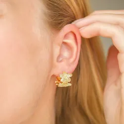 Blumen Halbkreolen in vergoldetes Messing - Eliné