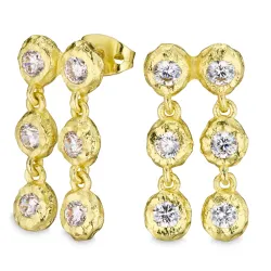 lange Ohrringe in vergoldetes Messing - Eliné