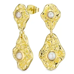 Perle Ohrringe in vergoldetes Messing - Eliné