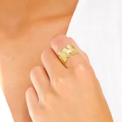 Blumen Ring aus vergoldetes Messing