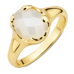 weißem Mondstein Ring aus vergoldetes Messing - Eliné