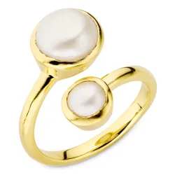 Perle Ring aus vergoldetes Messing - Eliné