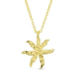 Blumen Halskette aus vergoldetes Messing - Eliné