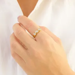 Zirkon Ring aus vergoldetes Messing - Eliné