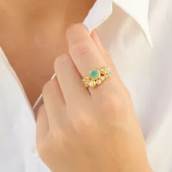 mehrfarbigem Ring aus vergoldetes Messing - Bubbly Twist