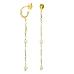 lange Perle ketten ohrringe in vergoldetes Messing - Eliné