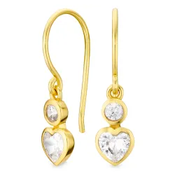 Herz Ohrringe in vergoldetes Messing - Eliné