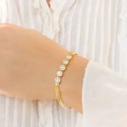 Zirkon Armband aus vergoldetes Messing - Eliné