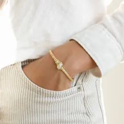 Perle Armband aus vergoldetes Messing - Eliné