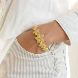 Blumen Armband aus vergoldetes Messing - Eliné