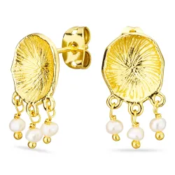 Perle Ohrringe in vergoldetes Messing - Eliné