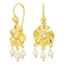 Perle Ohrringe in vergoldetes Messing - Eliné