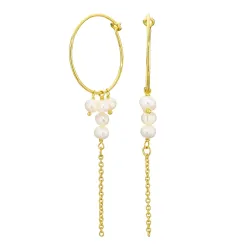 lange Perle ketten ohrringe in vergoldetes Messing - Eliné
