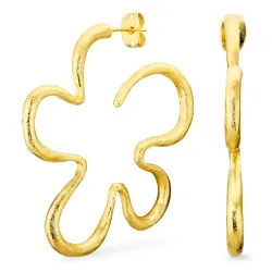 Blumen Halbkreolen in vergoldetes Messing - Eliné