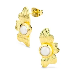 Perle Ohrringe in vergoldetes Messing - Eliné