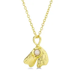 Perle Halskette aus vergoldetes Messing - Eliné