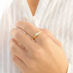 Perle Ring aus vergoldetes Messing - Eliné