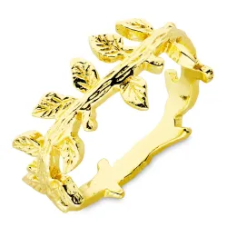 Blatt Ring aus vergoldetes Messing - Eliné