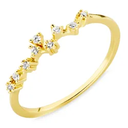 weißem Zirkon Ring aus vergoldetes Messing - Eliné