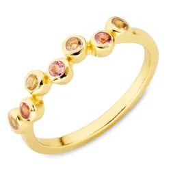 pink Bergkristall Ring aus vergoldetes Messing - Bubbly Twist