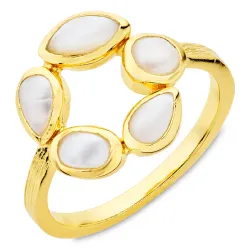 Perle Ring aus vergoldetes Messing - Eliné